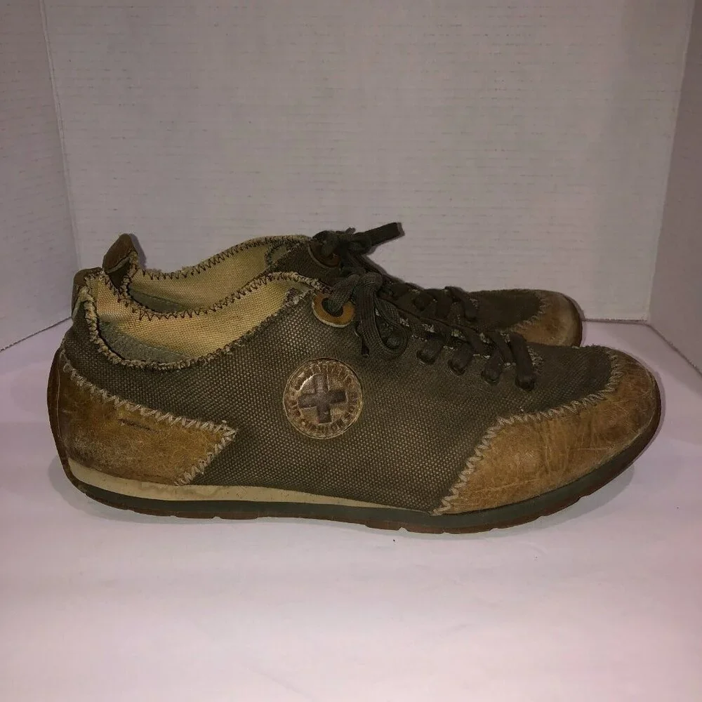 Dr Martens Mens Size 13 M Brown Canvas Leather Lace Up Oxford Casual Shoes